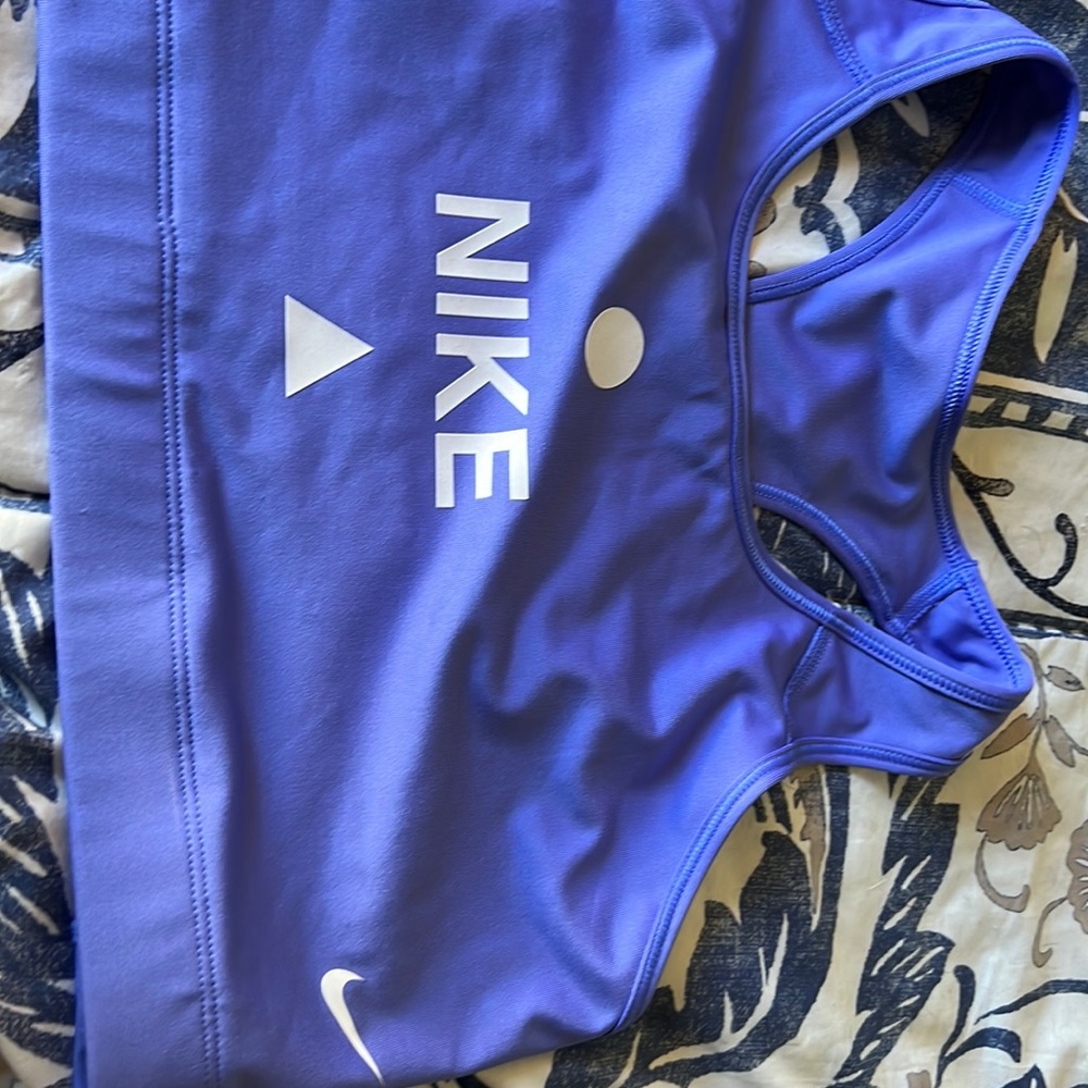 Nike sports bra in a periwinkle color